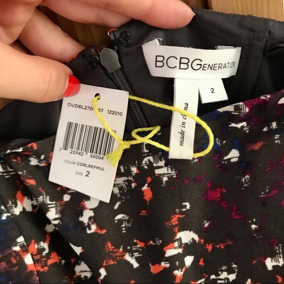 BCBGeneration Mini Dress Multicolor Grey Size 2 - Picture 11 of 11